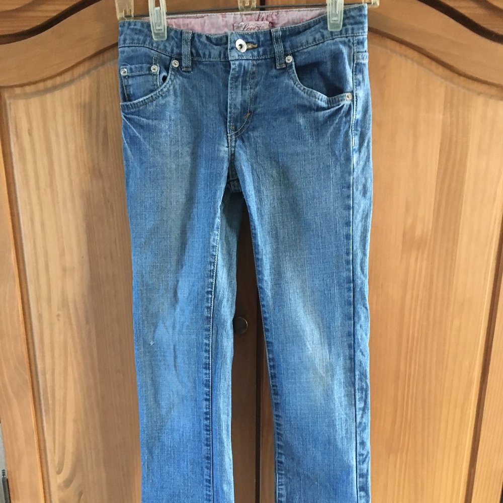 LEVIS REGULAR BLUE DENIM JEANS - Picture 6 of 9